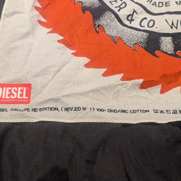 Diesel Industries Orange and Gray Bandana Scarf - Picture 4 of 5